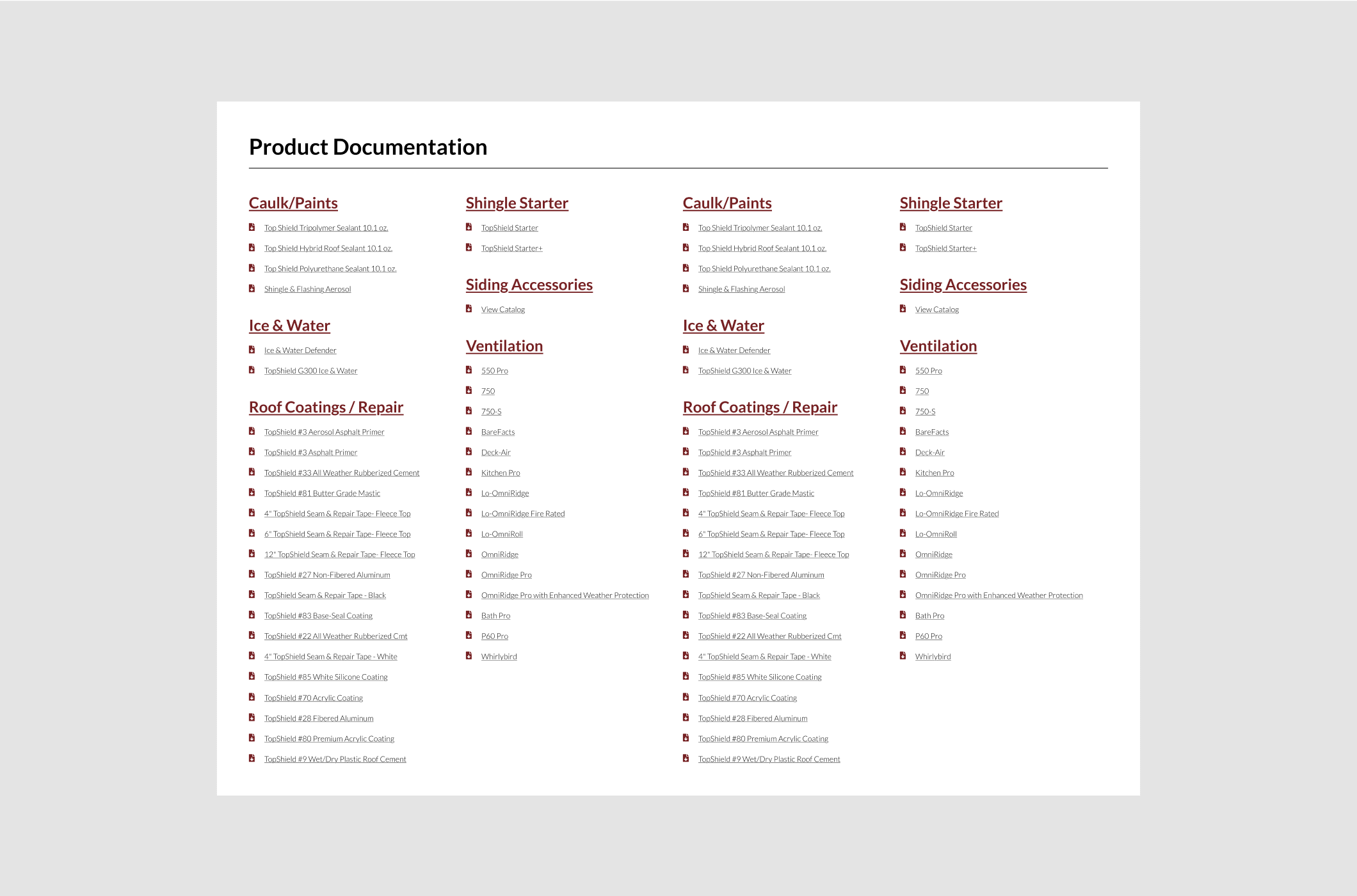A card callout with product documentation links.