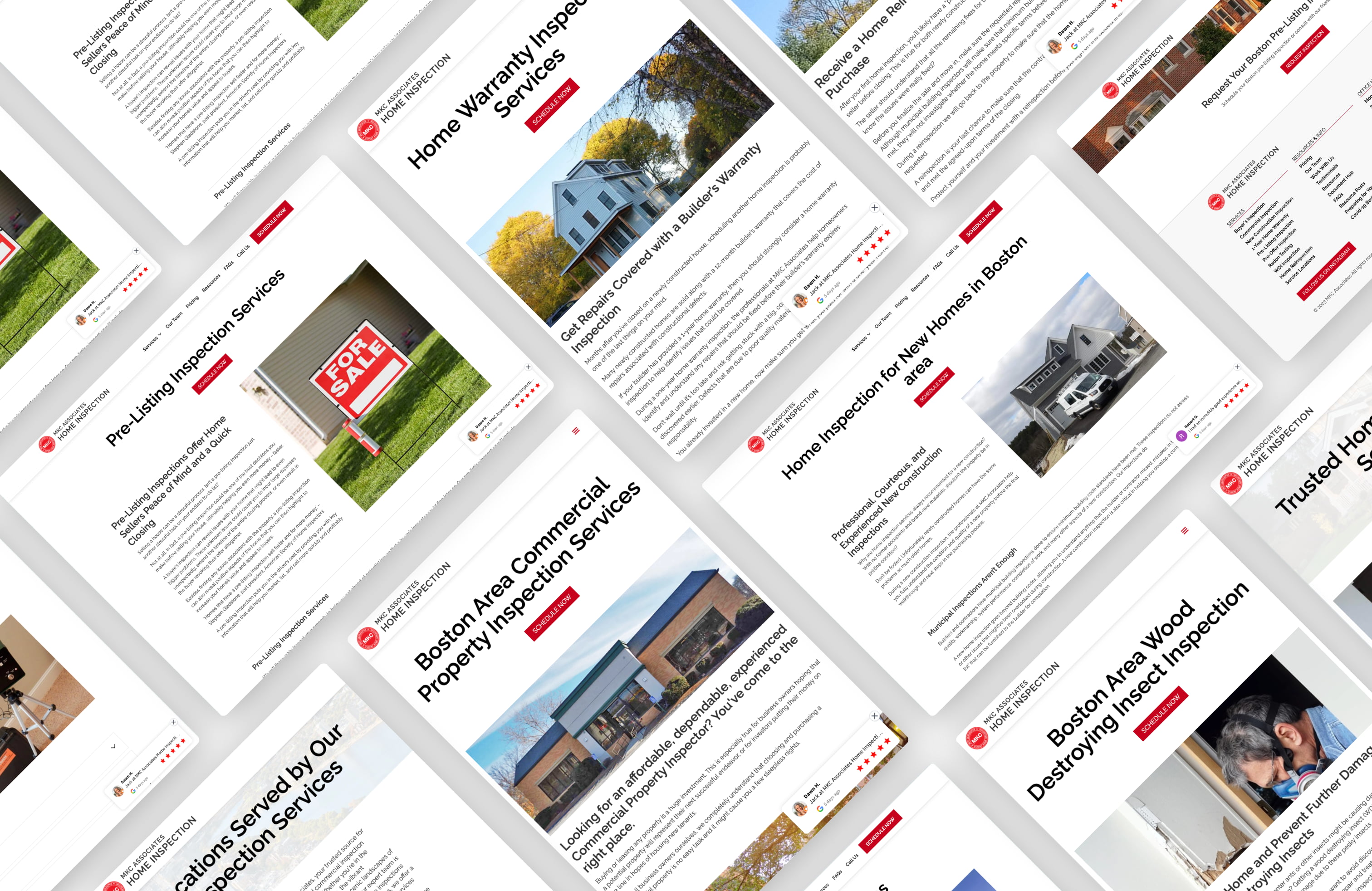 A showcase of pages for each MKC service, demonstrating the power of CMS collection pages for variable content.