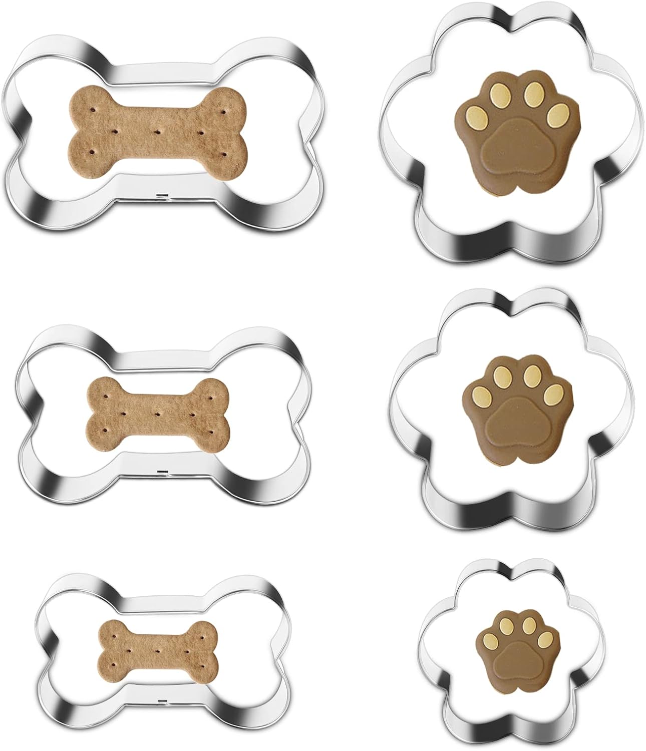 bone and dog footprints cookie cutters set