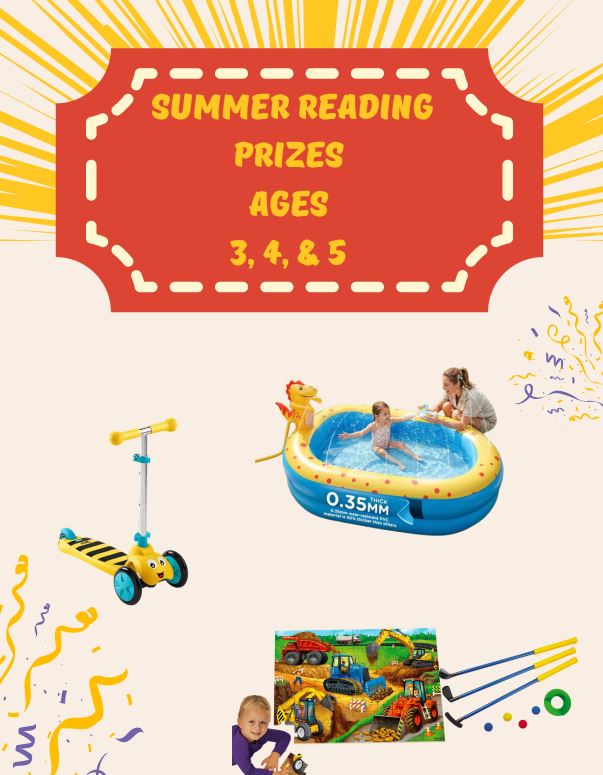 prizes for ages 3, 4, & 5 
