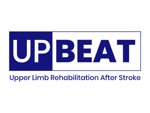 UPBEAT Trial logo with text, "Upper Limb Rehabilitation After Stroke"