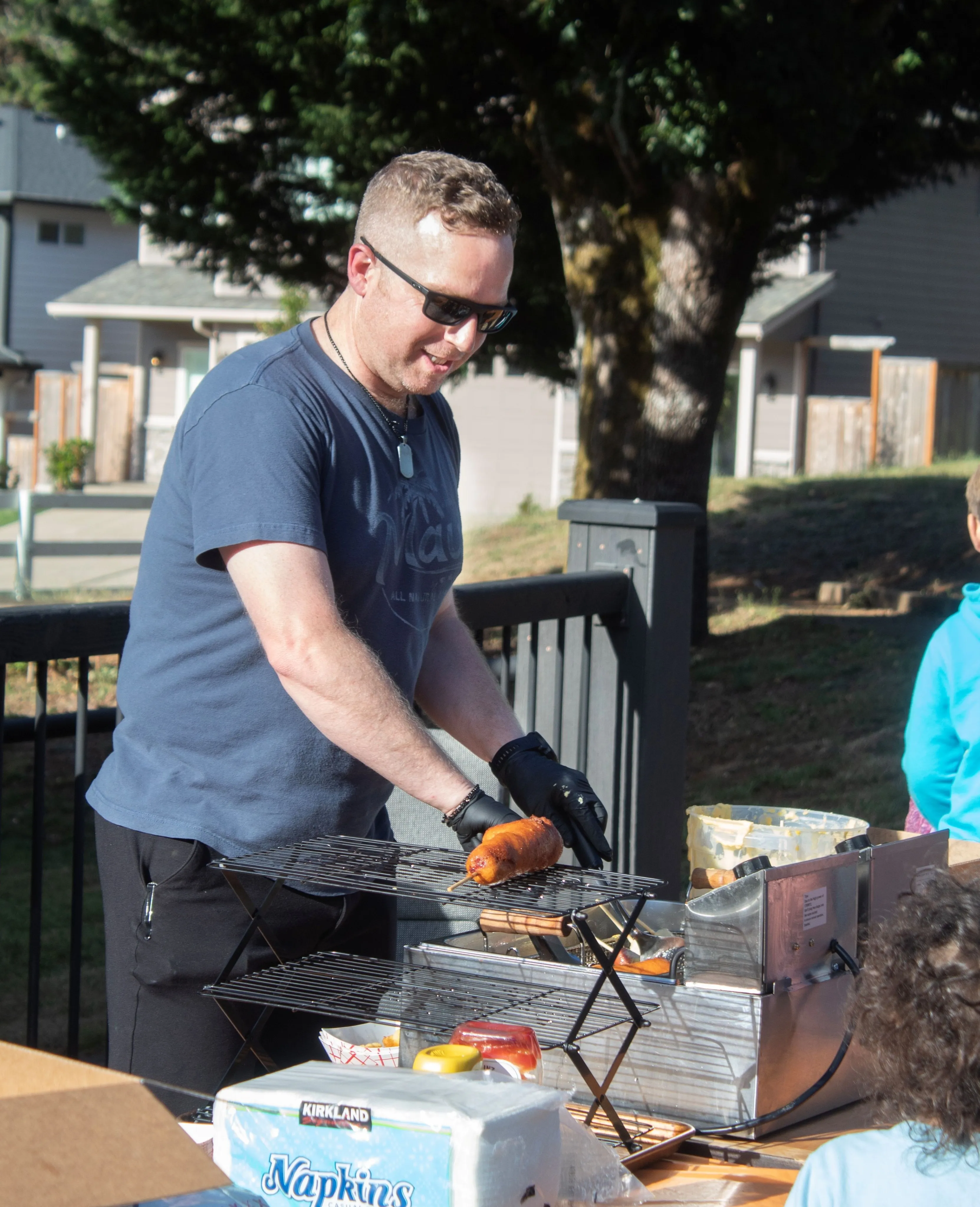 Serving food to the community.