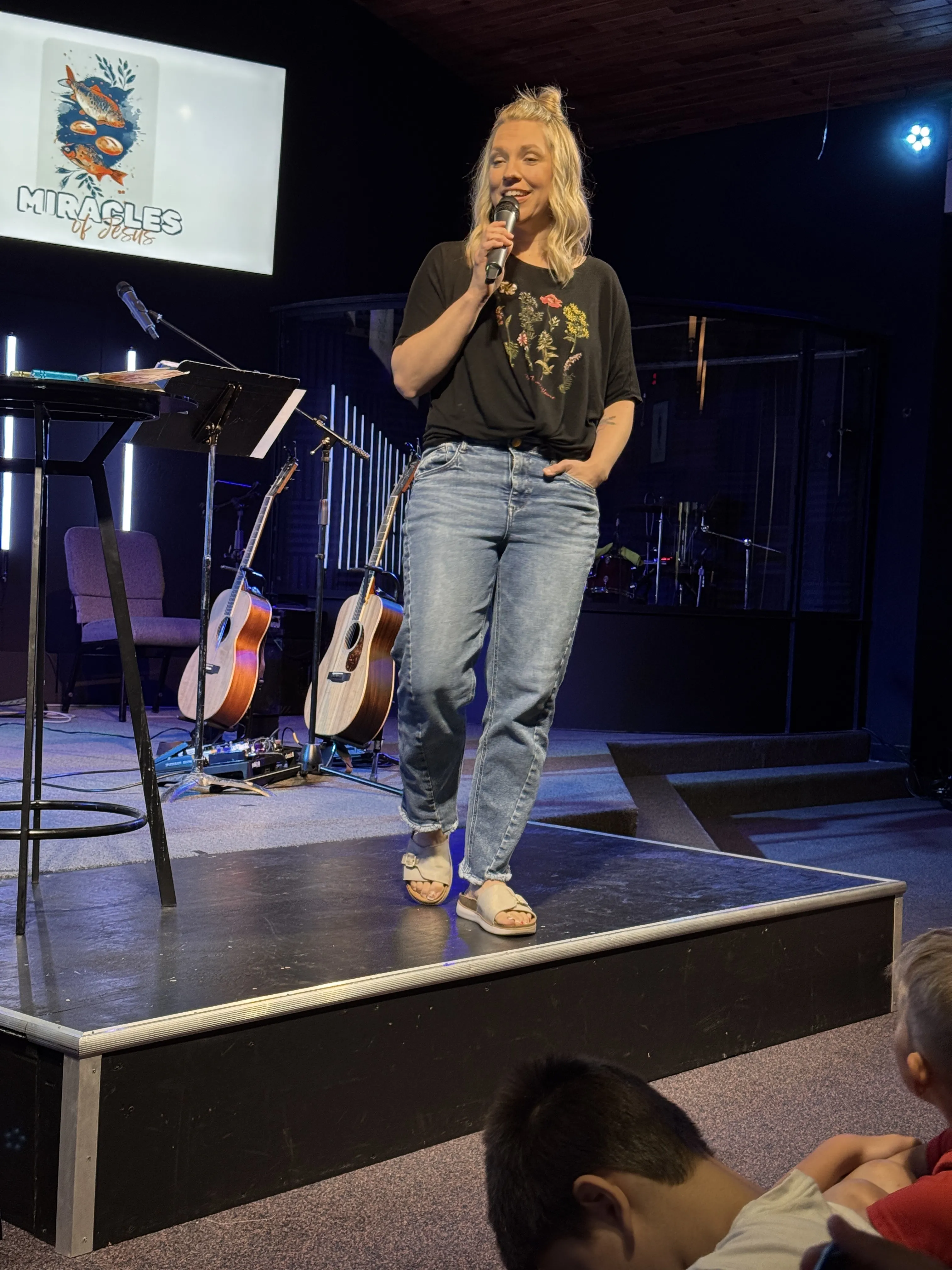 Aubrie Crowe speaking at Free Church