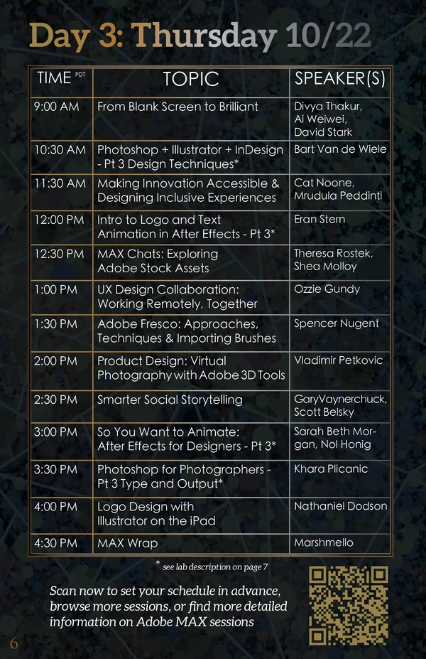 Program Page 6 - Schedule