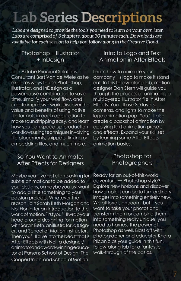 Program Page 7 - Lab Series