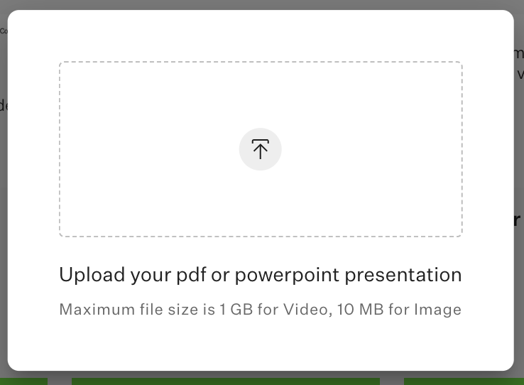 PDF/PPT upload option within Colossyan