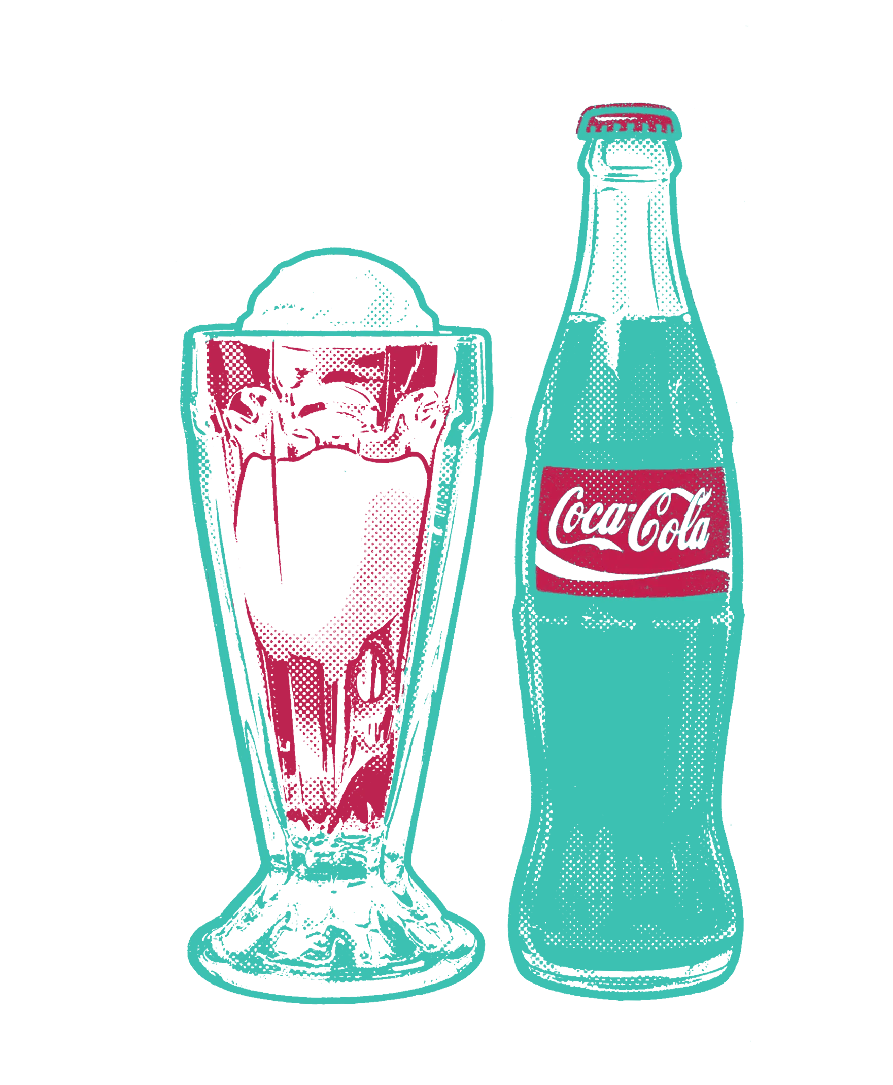 Ilustración de coca flotante
