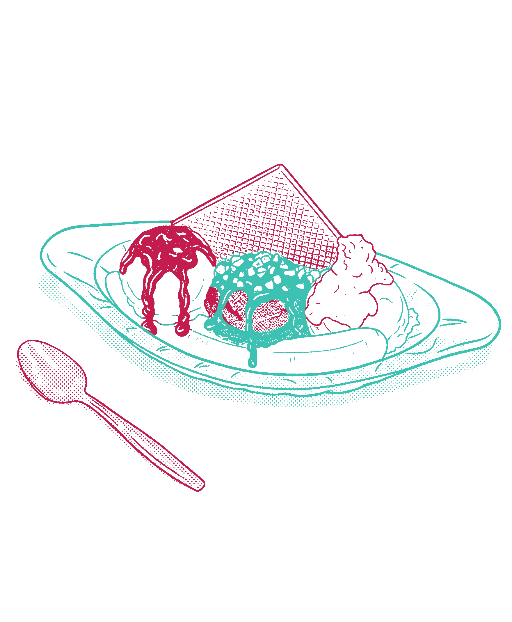 Ilustración de banana split