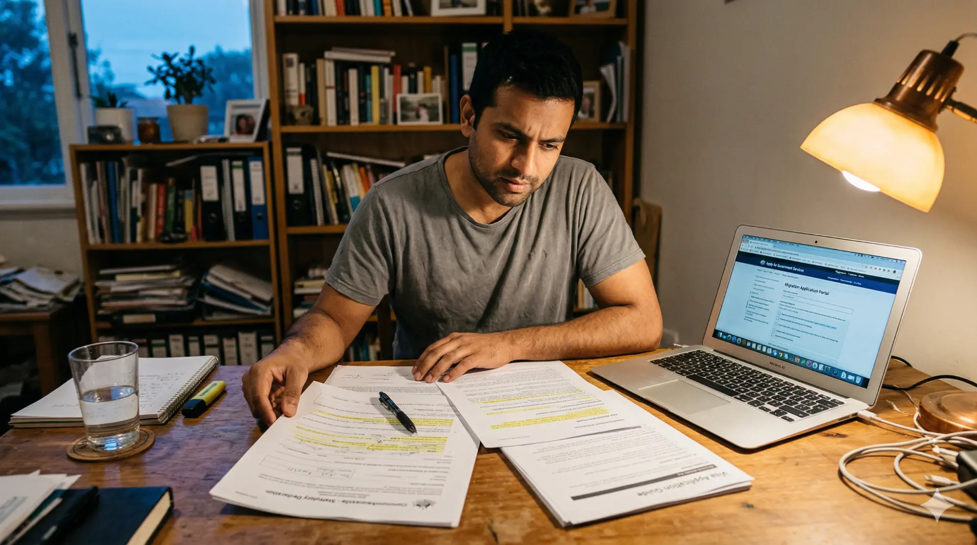 Person navigating legal documentation requirements for interfaith marriage online.