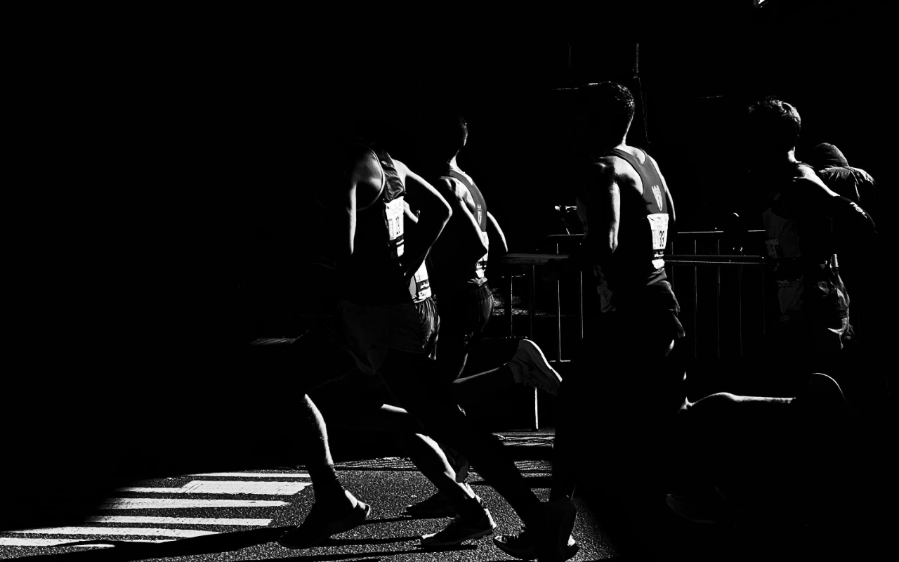 Runners in a marathon race. 