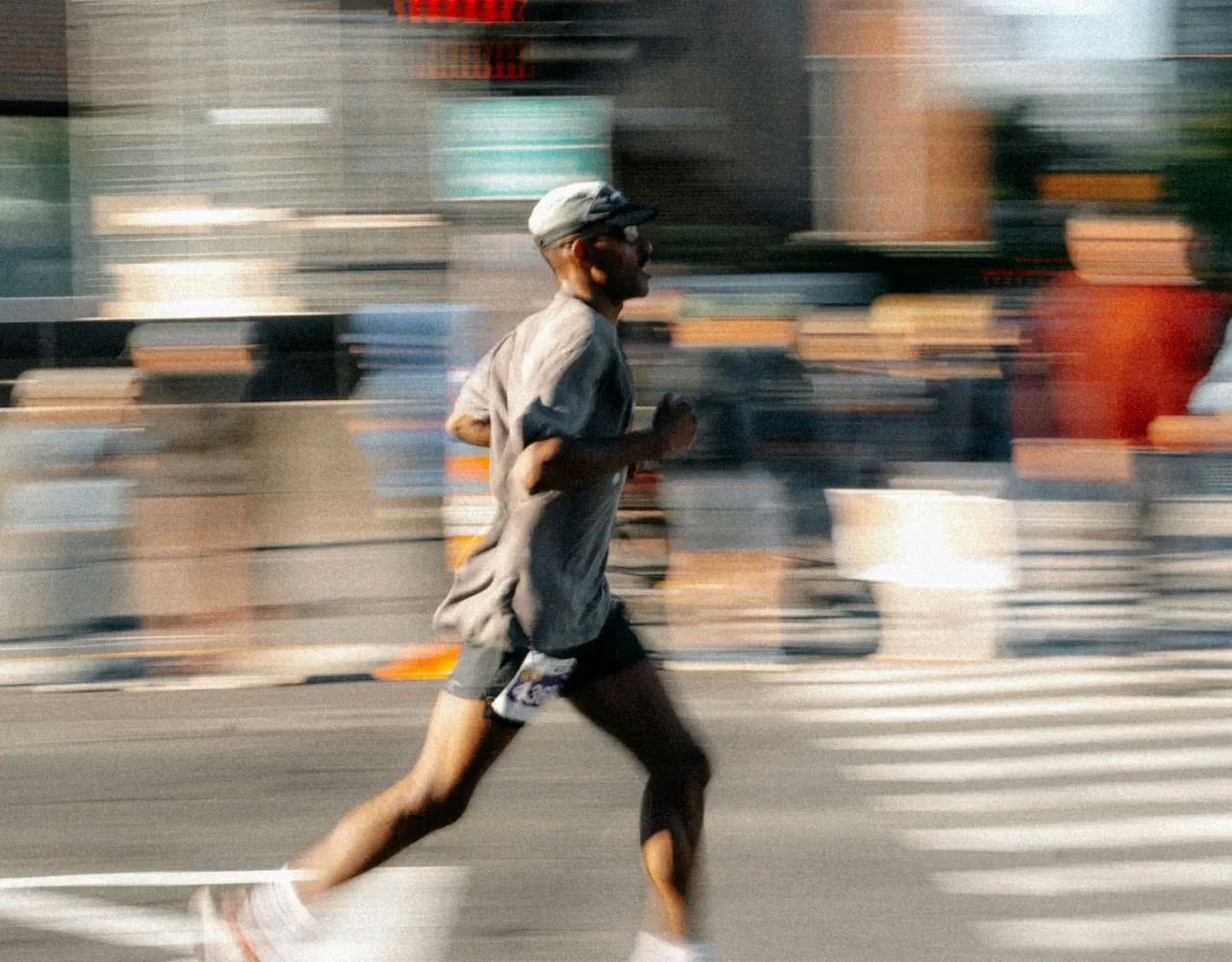 Man running in a race. 