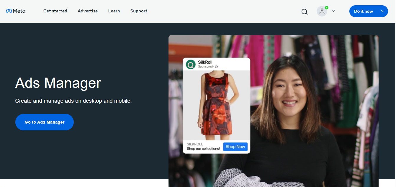 Meta Ads Manager runs targeted social campaigns