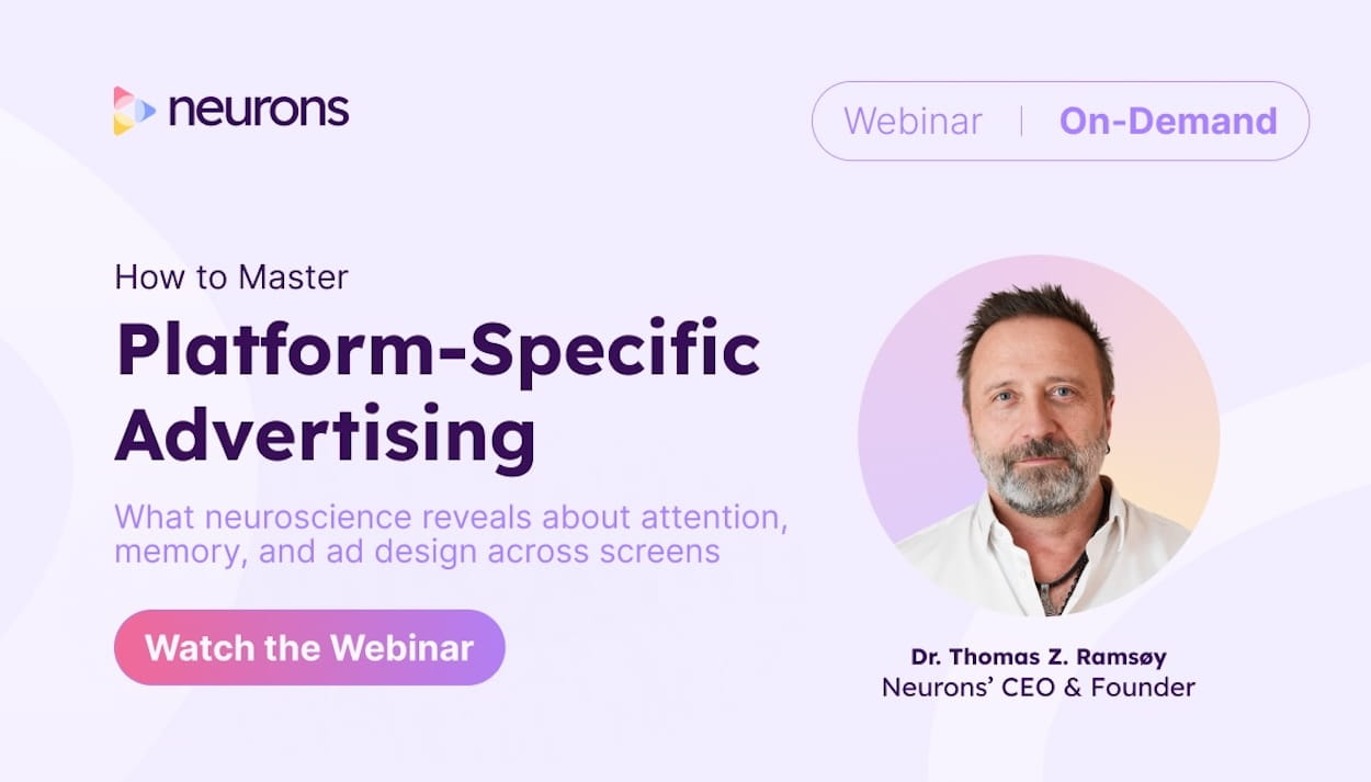 Webinar ad: How to master platform-specific advertising by Dr. Thomas Z. Ramsøy, Neurons CEO and founder.