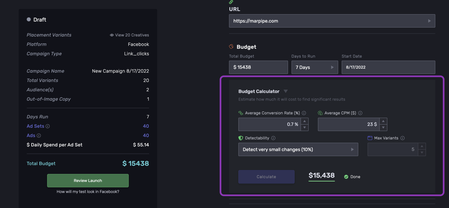 Marpipe distributes budgets equally to reduce algorithm bias