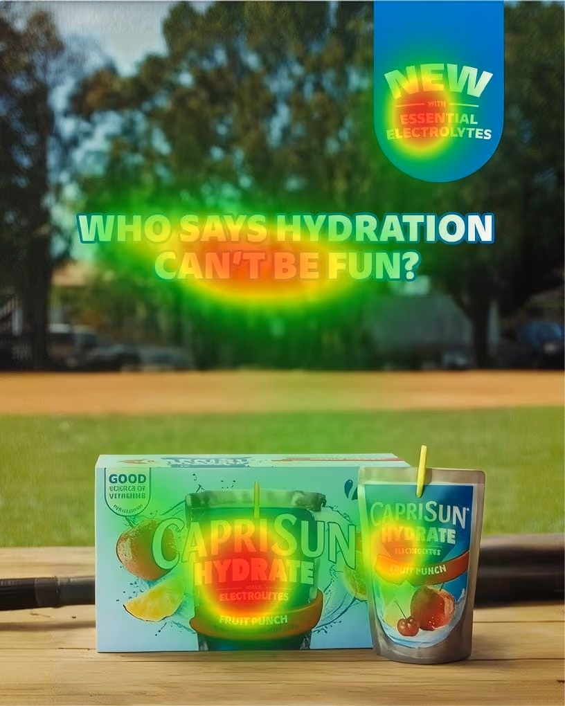 Capri sun ad with Neurons attention heatmap