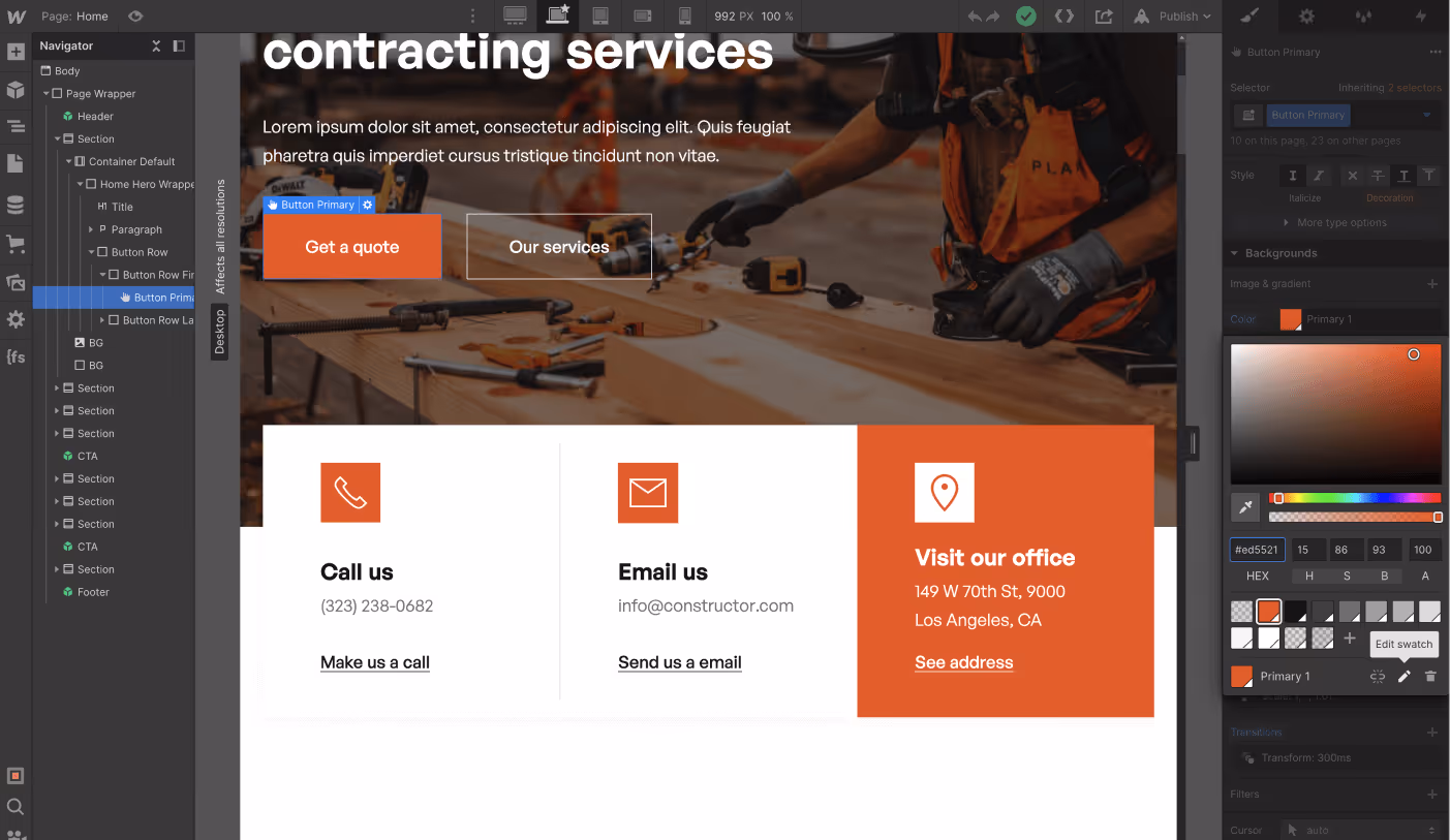 Colors - Constructor X Webflow Template