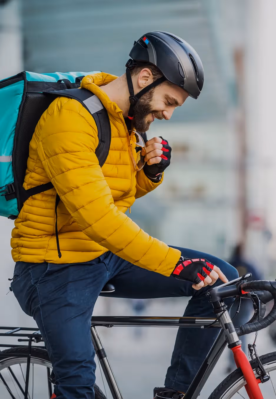 man sitting on a bicycle.