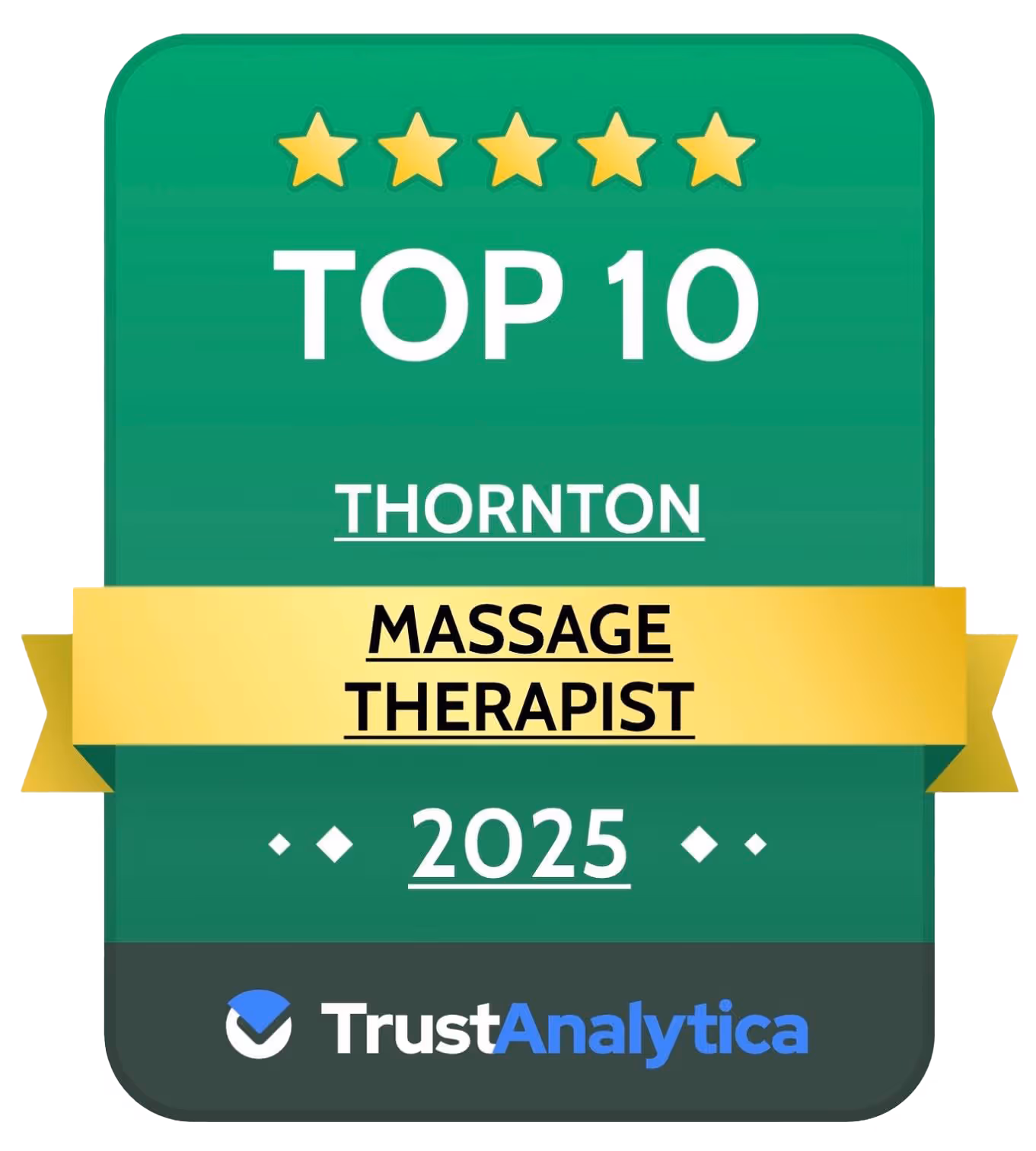 Top 10 Massage Therapist 2025 award