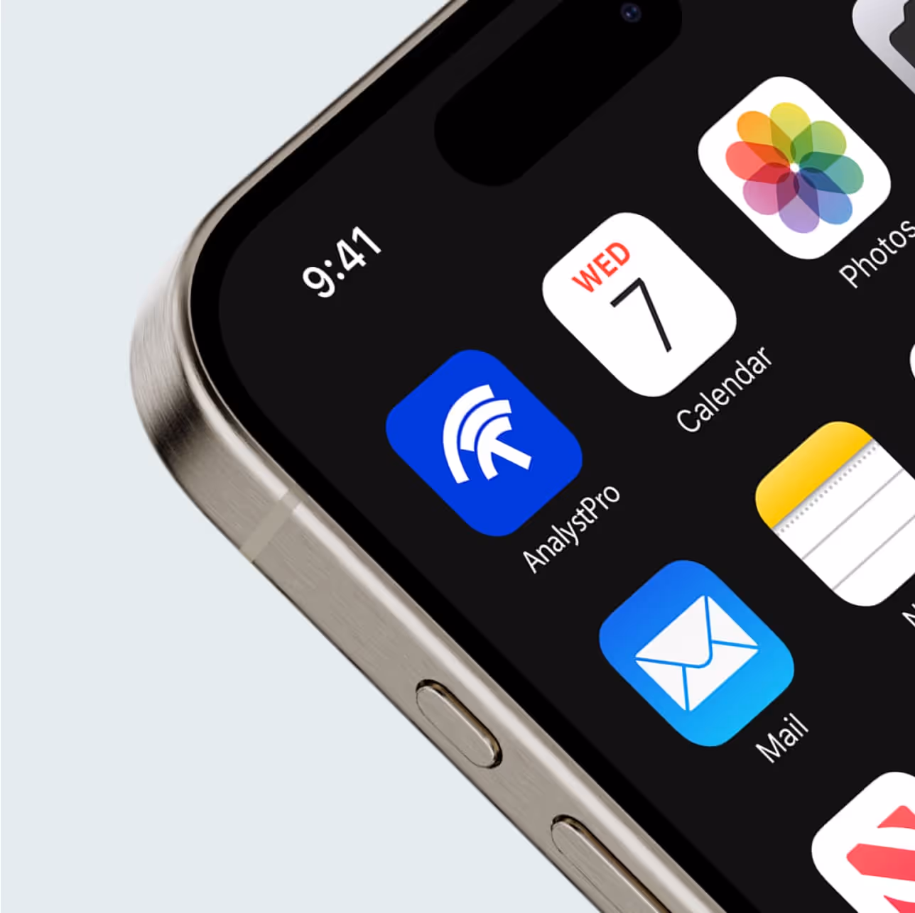 AnalystPro app icon on an iPhone home screen
