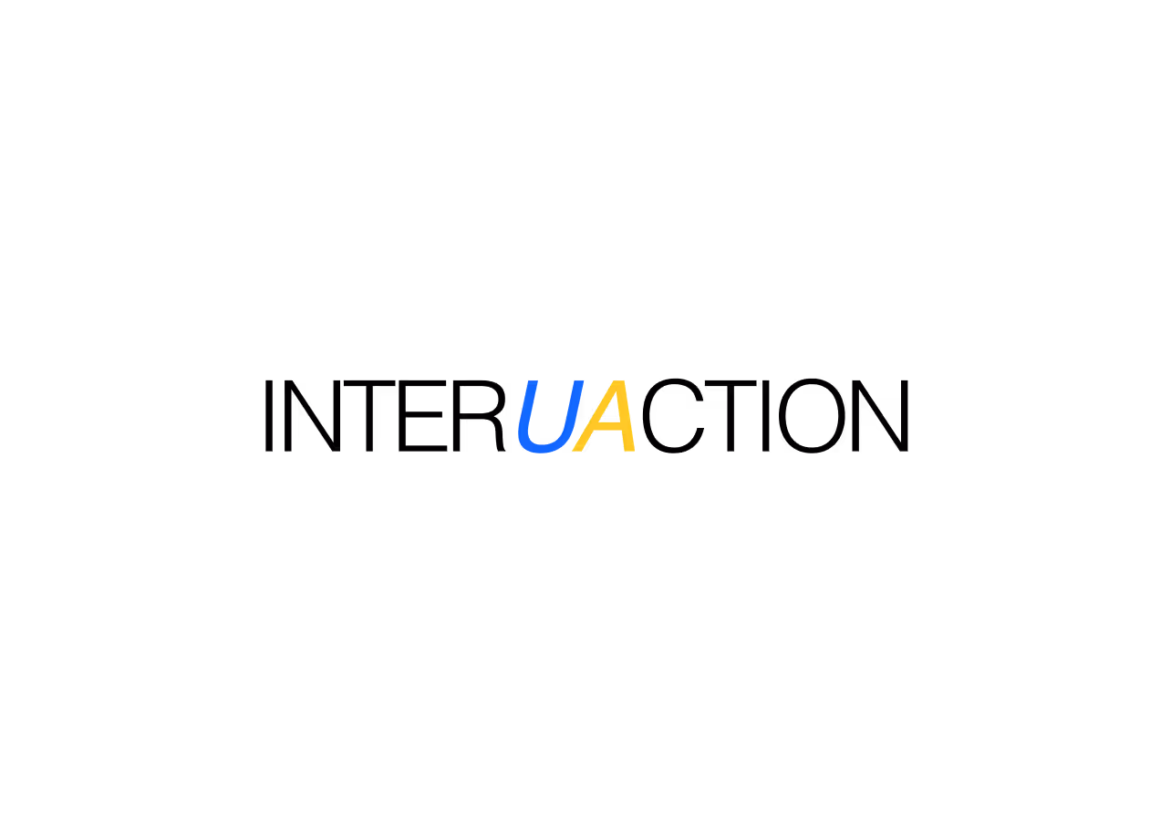 Логотип InterUAction на білому