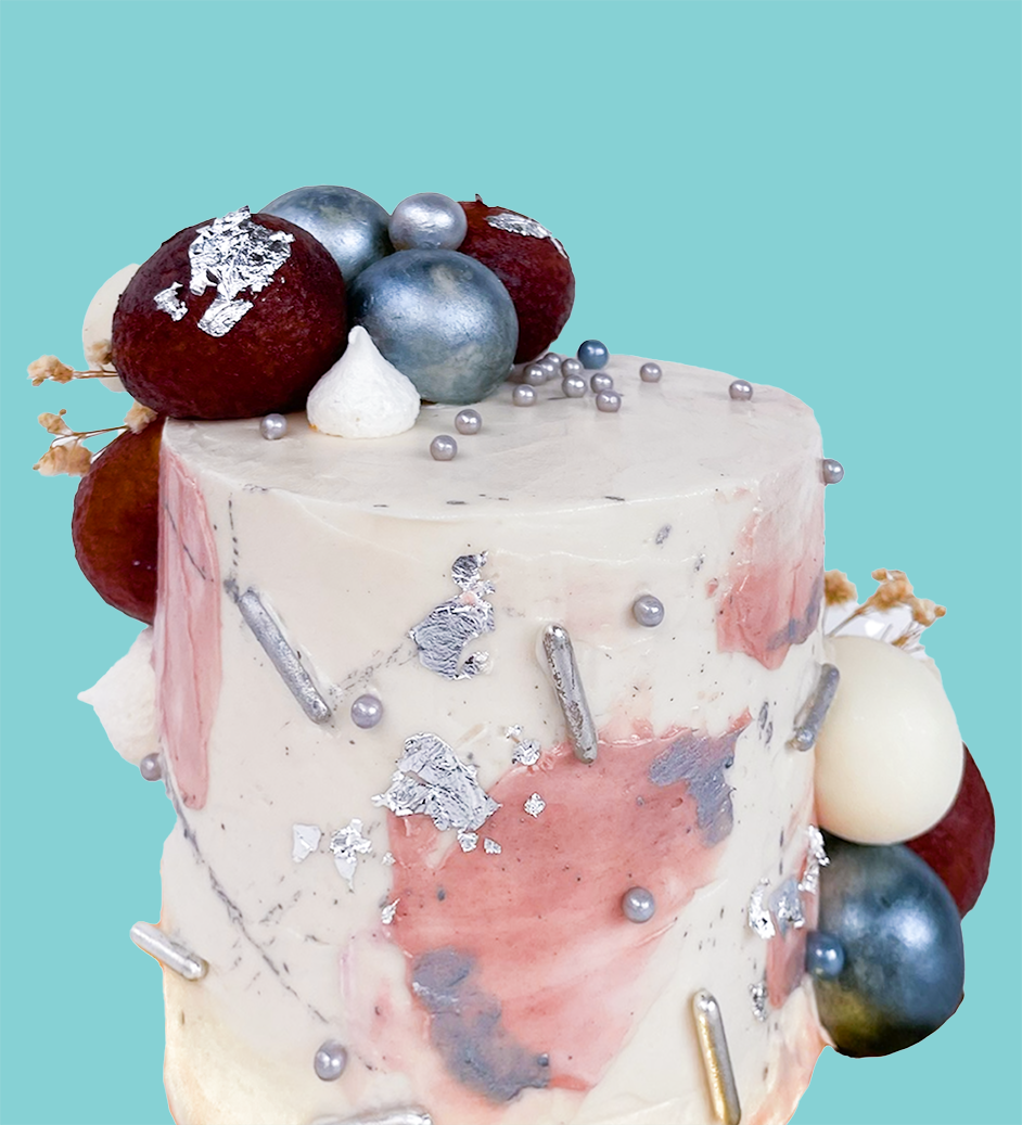 Mishti gulab jamun cake that looks almost as delicious as the other cake on this page.