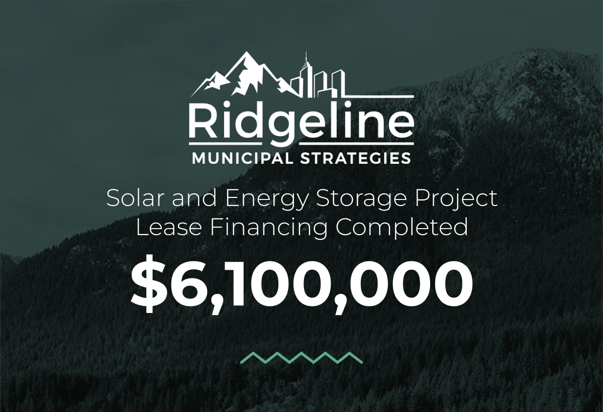 Las Gallinas Valley Sanitary District: $6,100,000 Solar and Energy Storage Project Lease Financing Completed