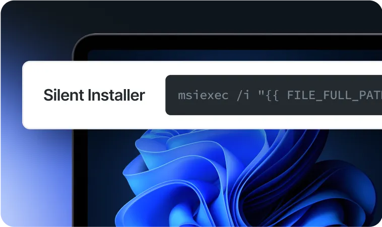 Silent installer setup displayed on a Windows device representing Swif.ai windows remote management and best mdm for windows automation.