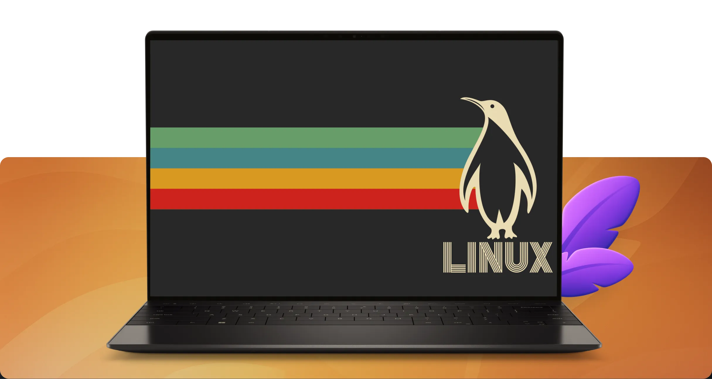 Laptop screen displaying Linux logo and interface representing linux remote device management system