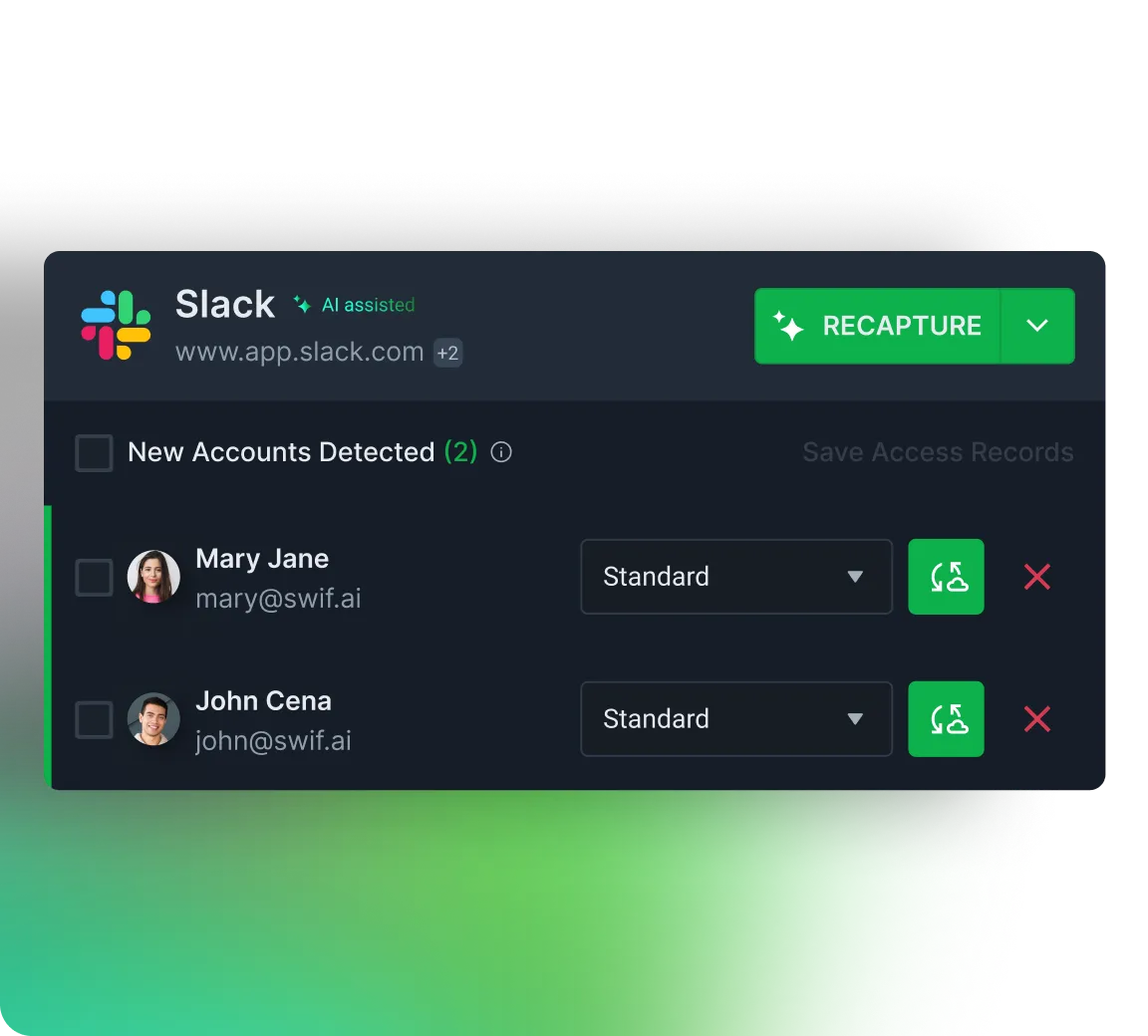 Swif IQ detecting new Slack accounts for automation setup