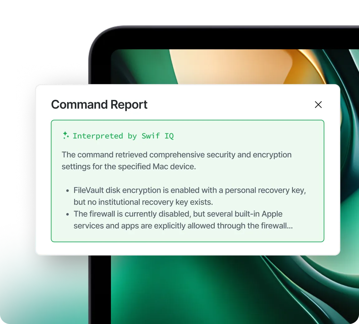 Apple MDM software by Swif.ai detecting unauthorized SaaS and AI tools for shadow IT visibility and device security.