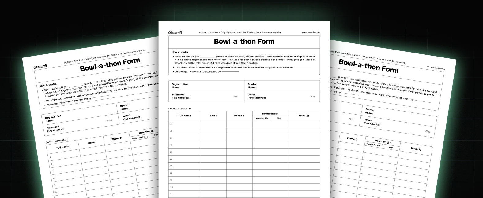 Pen and paper bowlathon template download