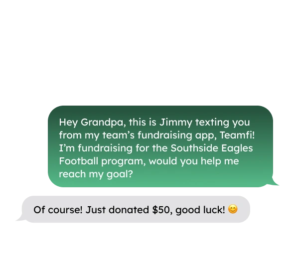 Teamfi's automated SMS outreach will supercharge your crowdfunding, a-thon, or calendar fundraiser.