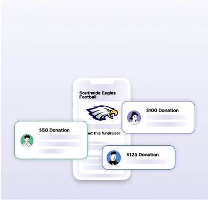 Teamfi crowdfunding fundraiser option for teams, clubs, or organizations.