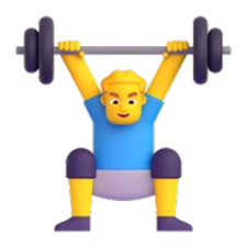 A lifting weights emoji for a to represent a lift-a-thon fundraiser.