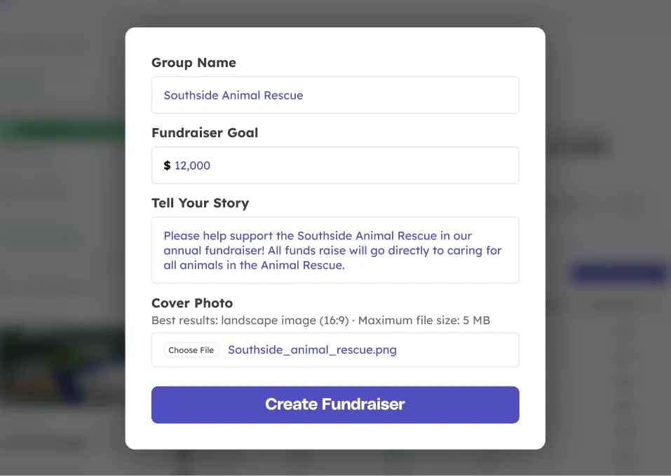 Create your first Teamfi fundraiser with ease. 