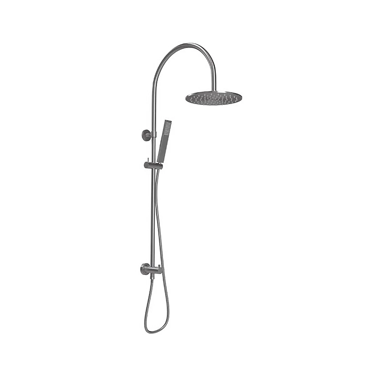 ABI Elysian Gooseneck Shower Rail Set - Brushed Nickel
