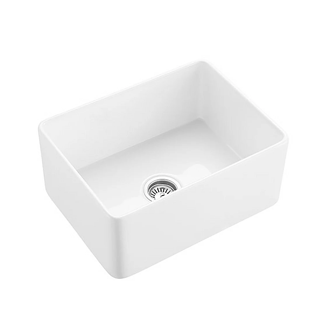 ABI Hartley Small Single Farmhouse Sink - Gloss White
