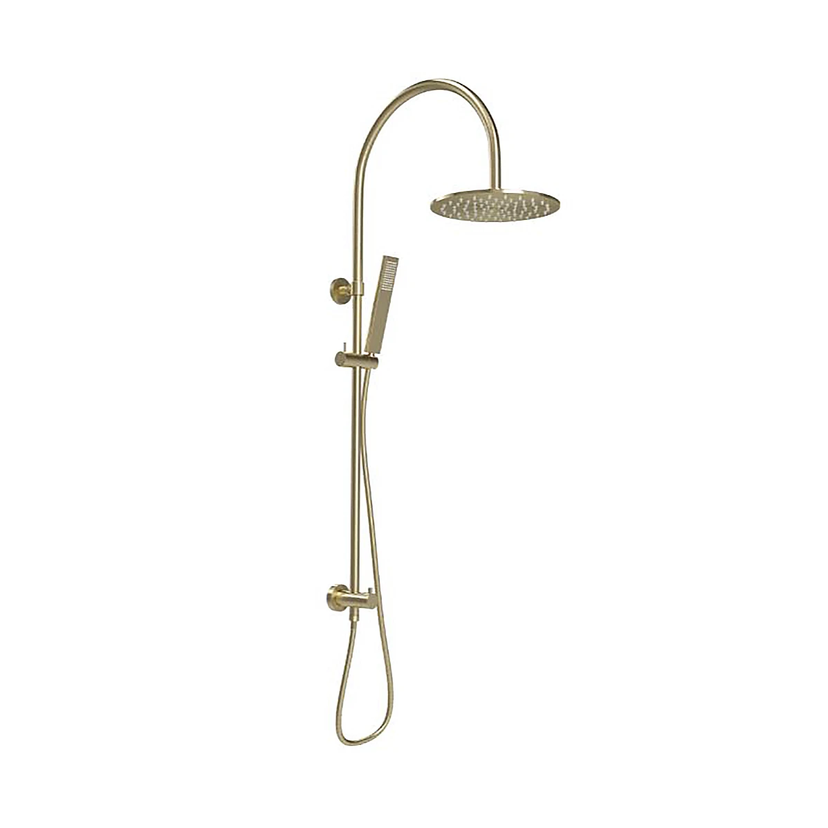 ABI Elysian Gooseneck Shower Rail Set - Brushed Brass