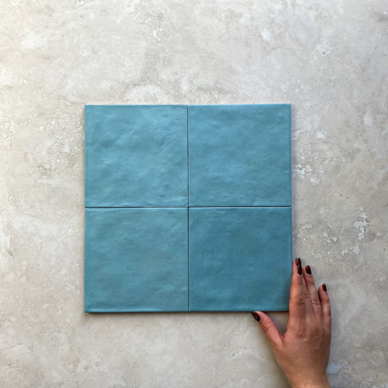 Feature Tile - 150 x 150mm - Contemporary Aqua Sea Matt