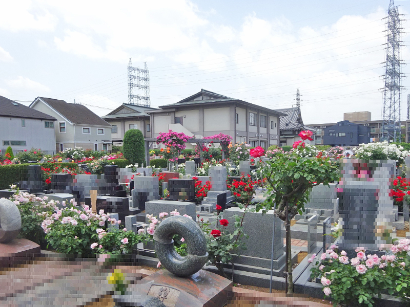 府中ふれあいパーク バラ咲く霊園風景