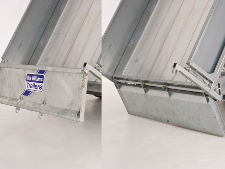 Achterbord scharnierend op 2 manieren