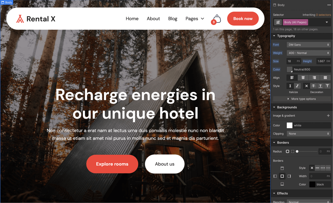 Typography - Rental X Webflow Template