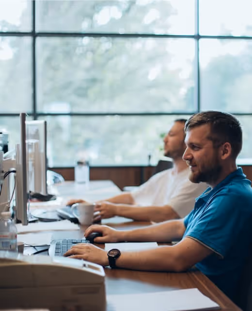 Man working at a computer