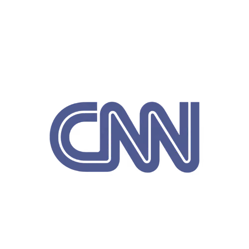 CNN logo in blue with stylized interconnected letters.