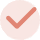 Pink circle with a lighter semicircle shading on the top left side resembling a shaded checkbox.