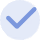 Blue circle with a white checkmark inside, symbolizing verification or approval.