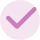 Pink circle with a white check mark in the center.