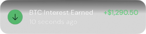 Push notification showing yield earned on deposit