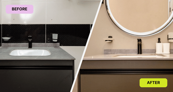 Before and after bathroom