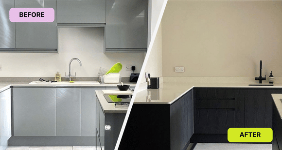 Before and after kitchen